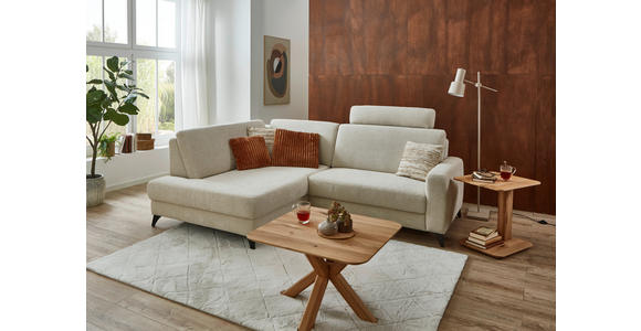 ECKSOFA Beige Chenille  - Beige/Schwarz, Design, Textil/Metall (182/239cm) - Valnatura