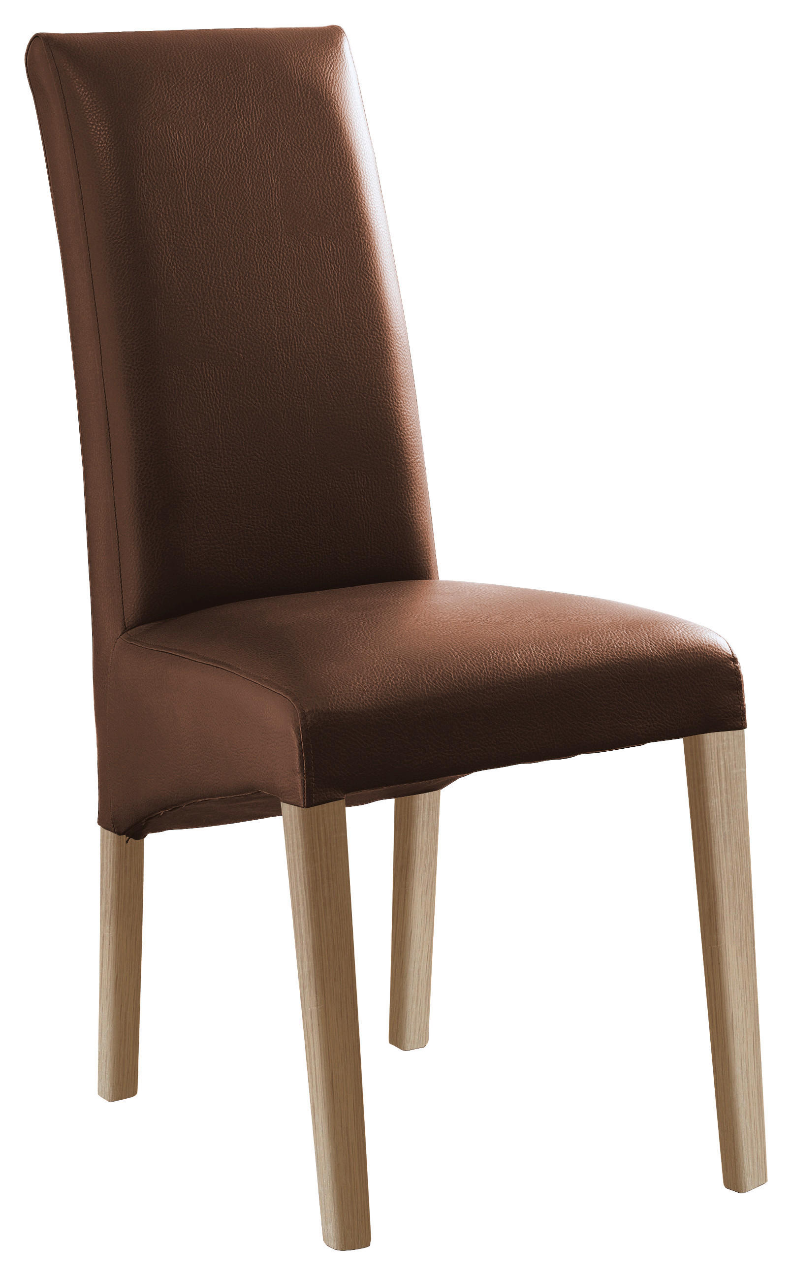 STUHL  Beinauswahl, Stoffauswahl Lederlook  Braun, Sonoma Eiche  - Braun/Sonoma Eiche, KONVENTIONELL, Holz/Textil (47/102/57cm) - Carryhome