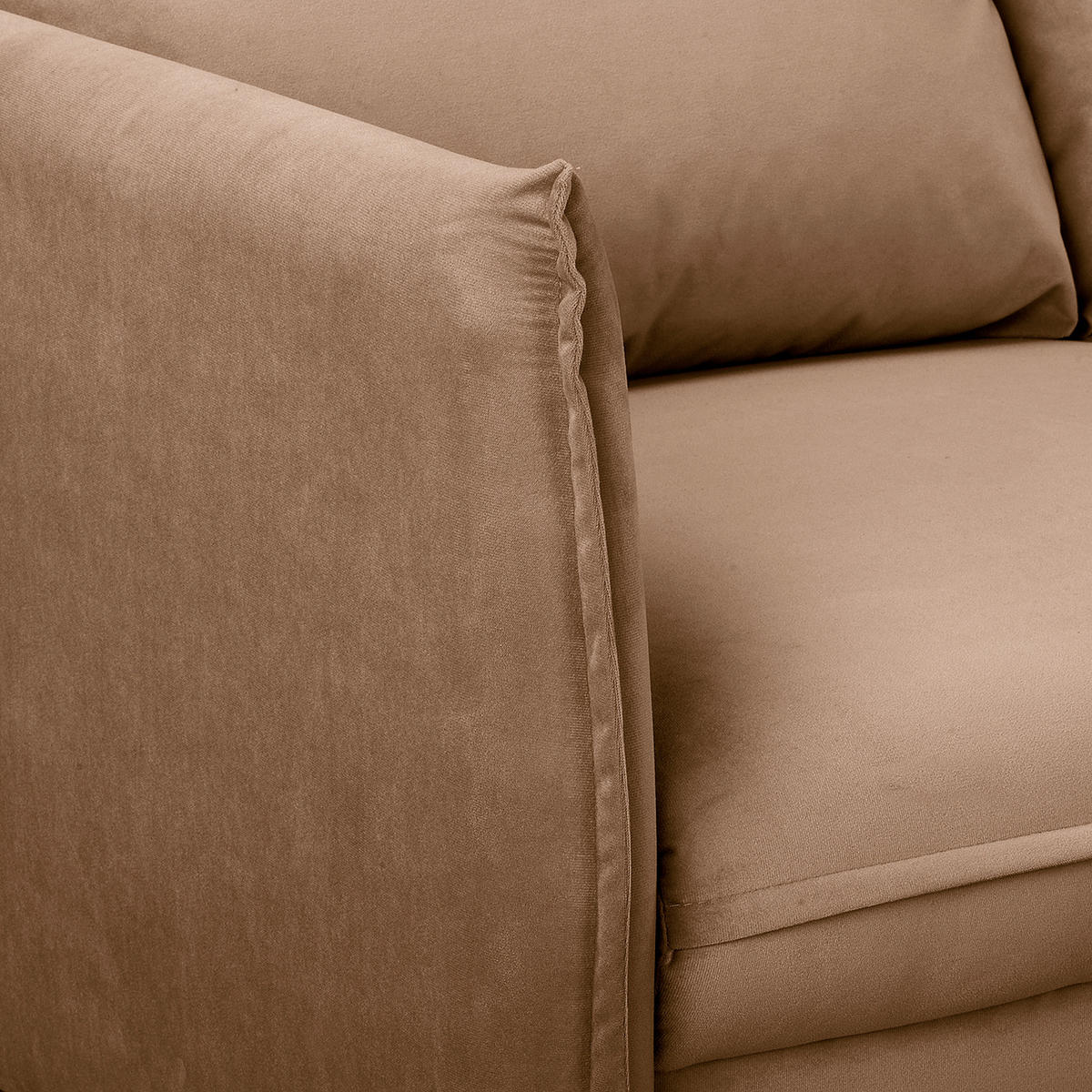 2-SITZER-SOFA JULI in Samt Dunkelbraun  - Dunkelbraun/Schwarz, Design, Holz/Textil (138/86/100cm) - P & B