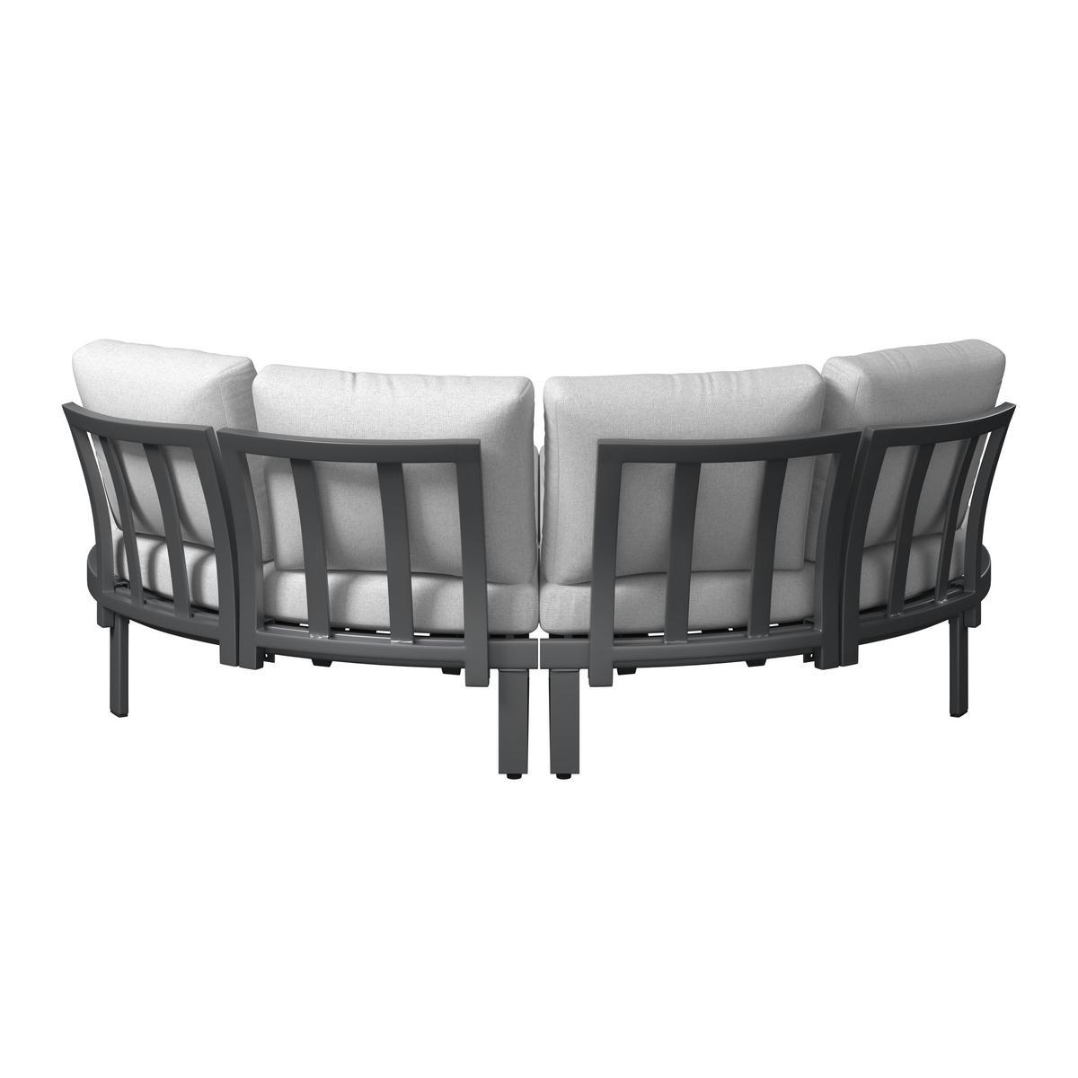 SONNENINSEL 200/66/200 cm  - Anthrazit/Grau, MODERN, Textil/Metall (200/66/200cm) - Ambia Garden