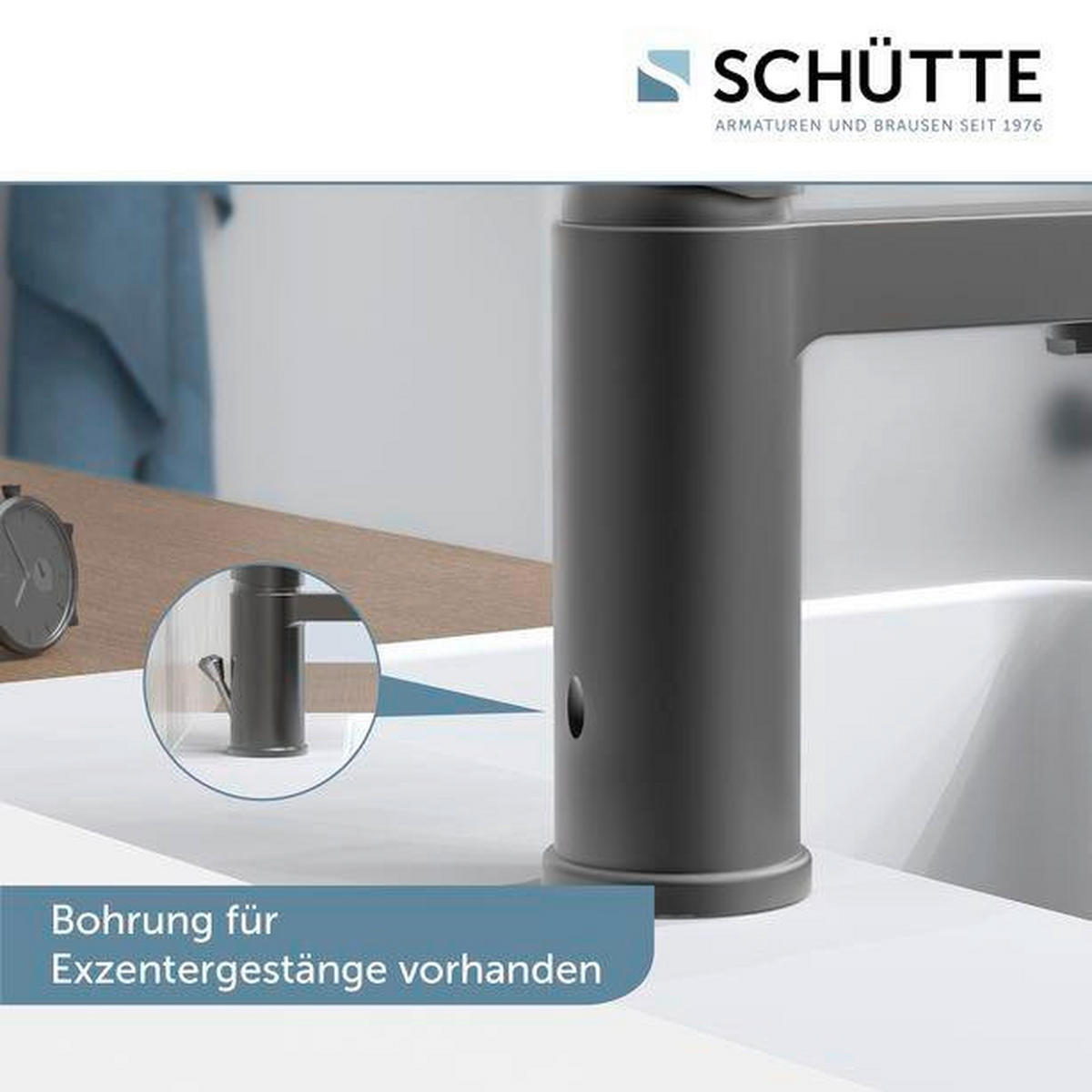 WASCHTISCHARMATUR 34212  - Graphitfarben, Basics, Metall (5,5/15,9/15,7cm) - Schütte