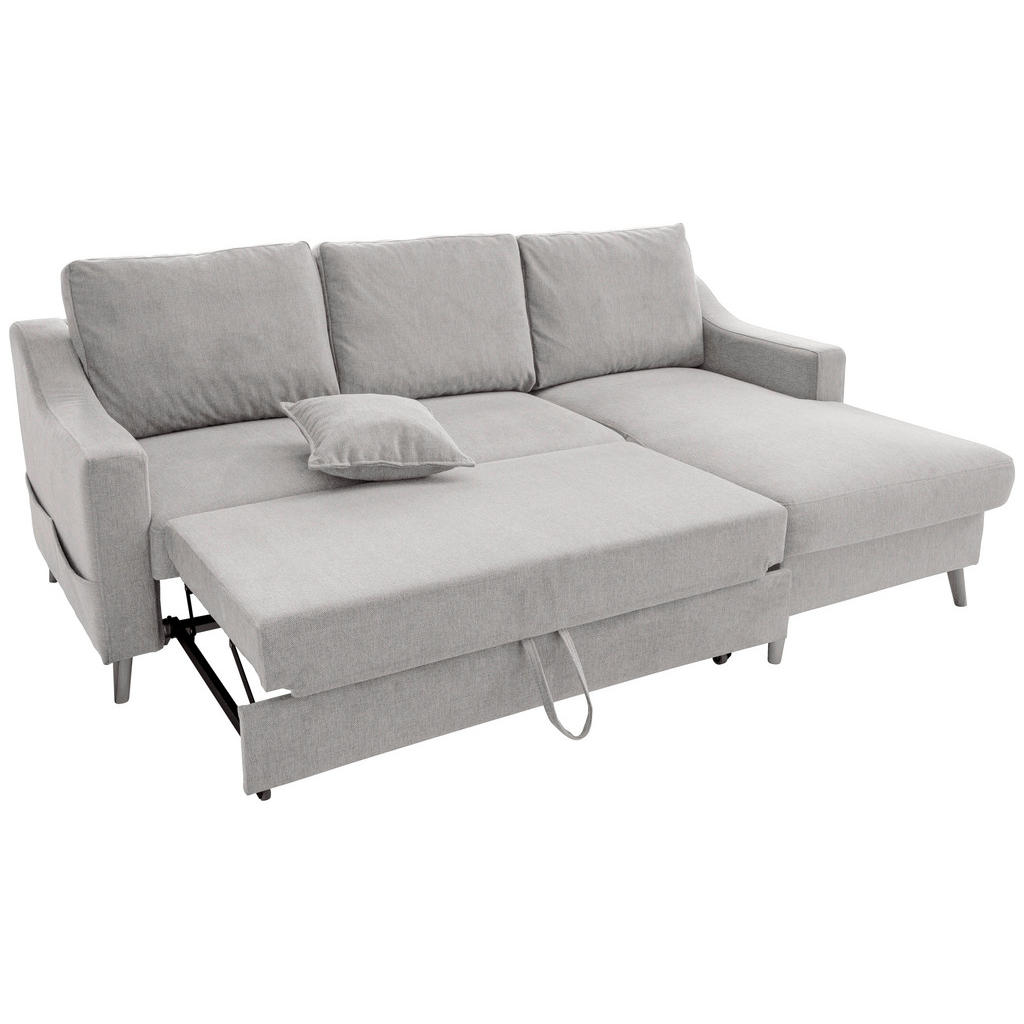 Thumbnail - Livetastic Ecksofa Valentina, Grau, Textil, Buche, Uni, 4-Sitzer, Füllung: Schaumstoff, L-Form, 228x150 cm, Made in EU, ...
