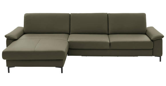 ECKSOFA  in Echtleder Waldgrün  176/334 cm  - Waldgrün/Schwarz, Design, Leder/Metall (176/334cm) - Dieter Knoll