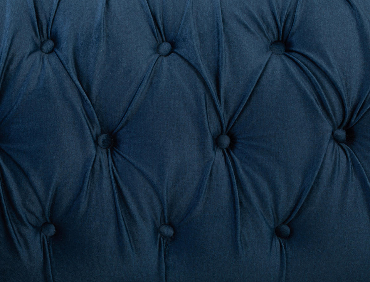 KANAPÉÁGY textil sötétkék  - sötétkék/fekete, Design, textil/fa (213/86/99cm) - MID.YOU