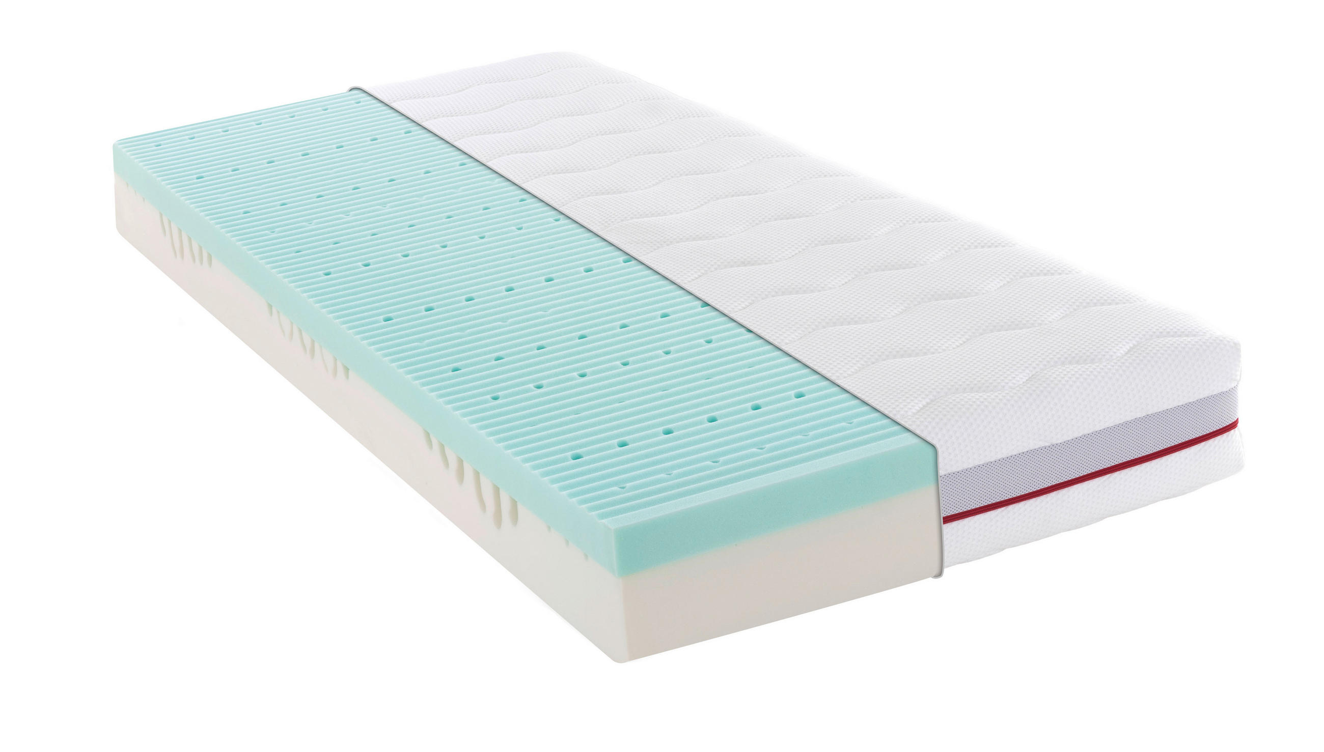 WENDEMATRATZE DuoFlex 140/200 cm H2 + H3 = mittel + fest  - Weiss, Konventionell, Textil (140/200cm) - Sembella
