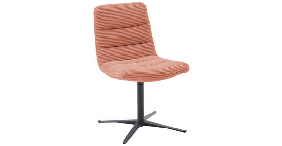 STUHL - Rostfarben/Schwarz, Design, Textil/Metall (52/88/66cm) - Dieter Knoll