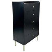 KOMMODE SNOW 70/121,6/40 cm 5 Schublade(n)  - Eichefarben/Goldfarben, Design, Holzwerkstoff/Metall (70/121,6/40cm) - Xora