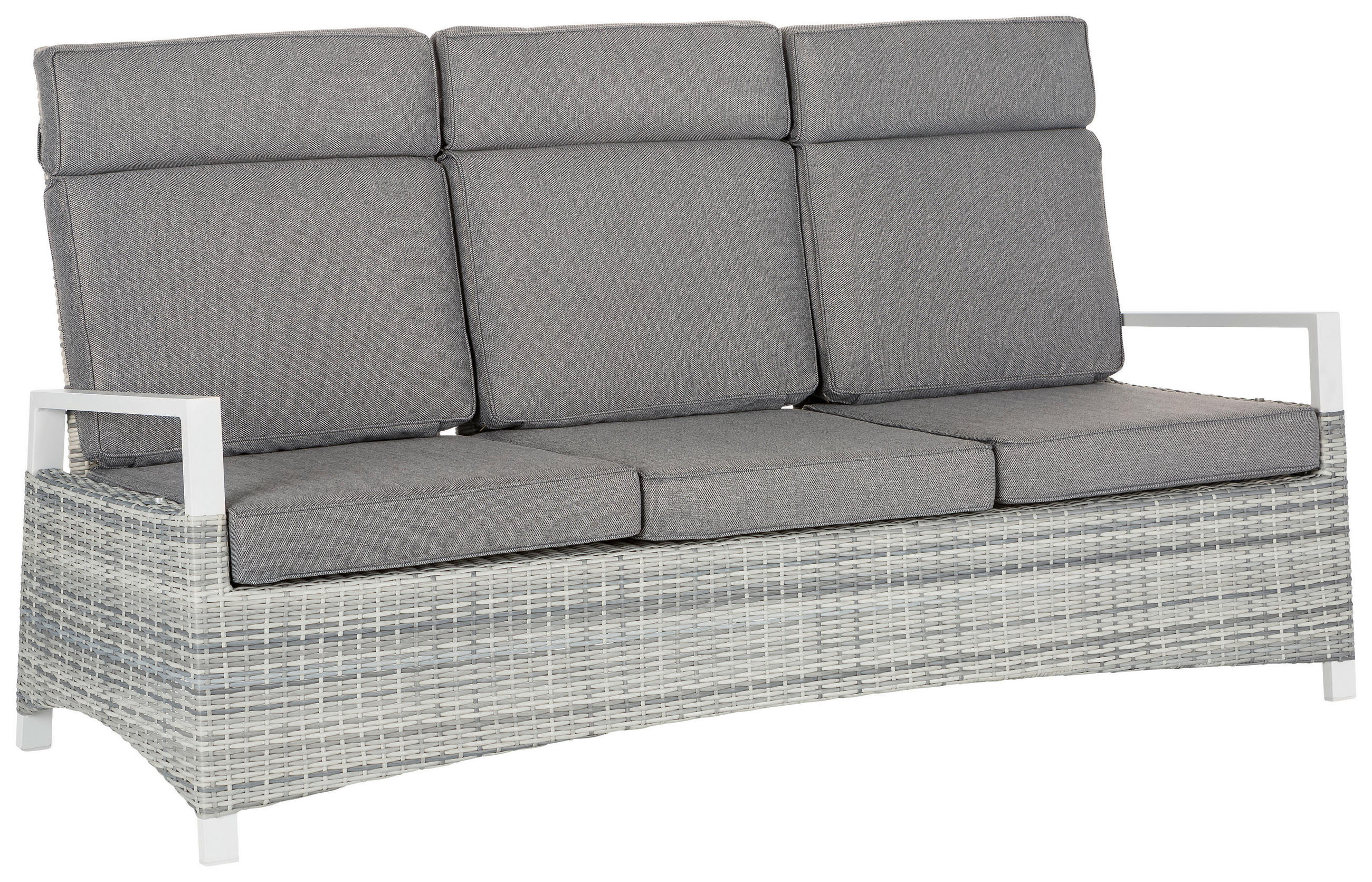 GARTENBANK 205/105/89 cm  in Weiß, Hellgrau  - Hellgrau/Weiß, LIFESTYLE, Holz/Kunststoff (205/105/89cm) - Amatio