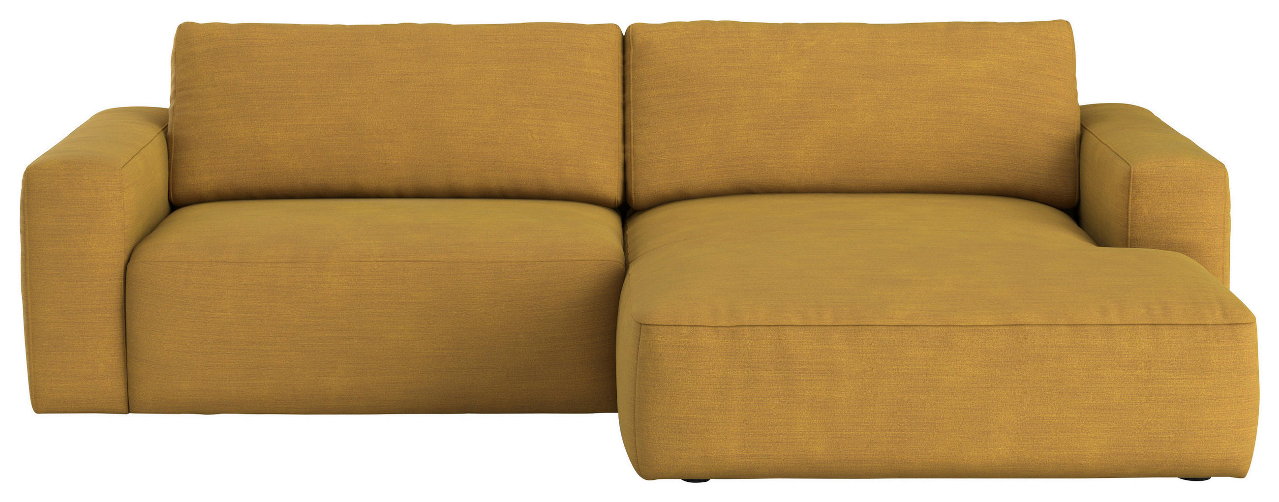 ECKSOFA Senfgelb Webstoff  - Senfgelb/Schwarz, MODERN, Kunststoff/Textil (283/175cm) - MID.YOU