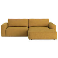 ECKSOFA in Webstoff Senfgelb  - Senfgelb/Schwarz, Modern, Kunststoff/Textil (283/175cm) - MID.YOU
