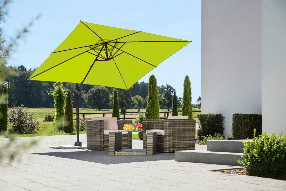 BOČNÍ SLUNEČNÍK 338/239/270 cm - zelená/antracitová, Basics, kov/textil (338/239/270cm)