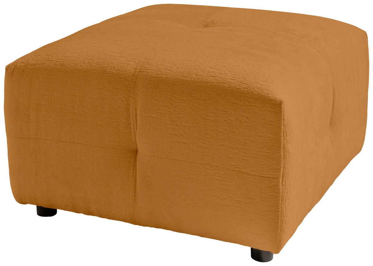 HOCKER in Textil Goldfarben  - Goldfarben/Schwarz, Design, Kunststoff/Textil (72/44/72cm) - Livetastic
