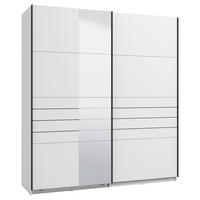 SCHWEBETÜRENSCHRANK 195/217,5/61 cm,  in Weiß,  - Schwarz/Weiß, MODERN, Holzwerkstoff/Metall (195/217,5/61cm) - MID.YOU