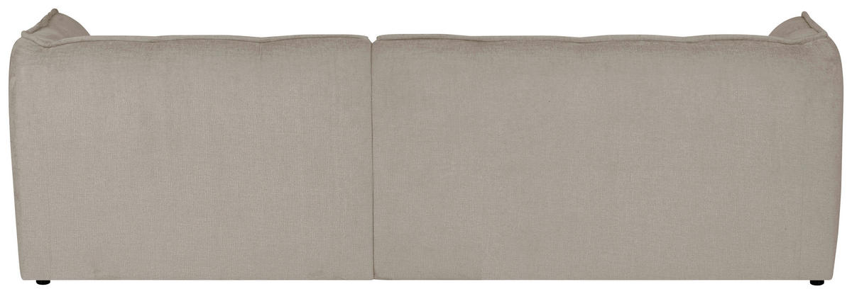 ECKSOFA LIVOLI in Chenille Creme  246/160 cm  - Creme/Schwarz, Design, Textil (246/160cm) - MID.YOU