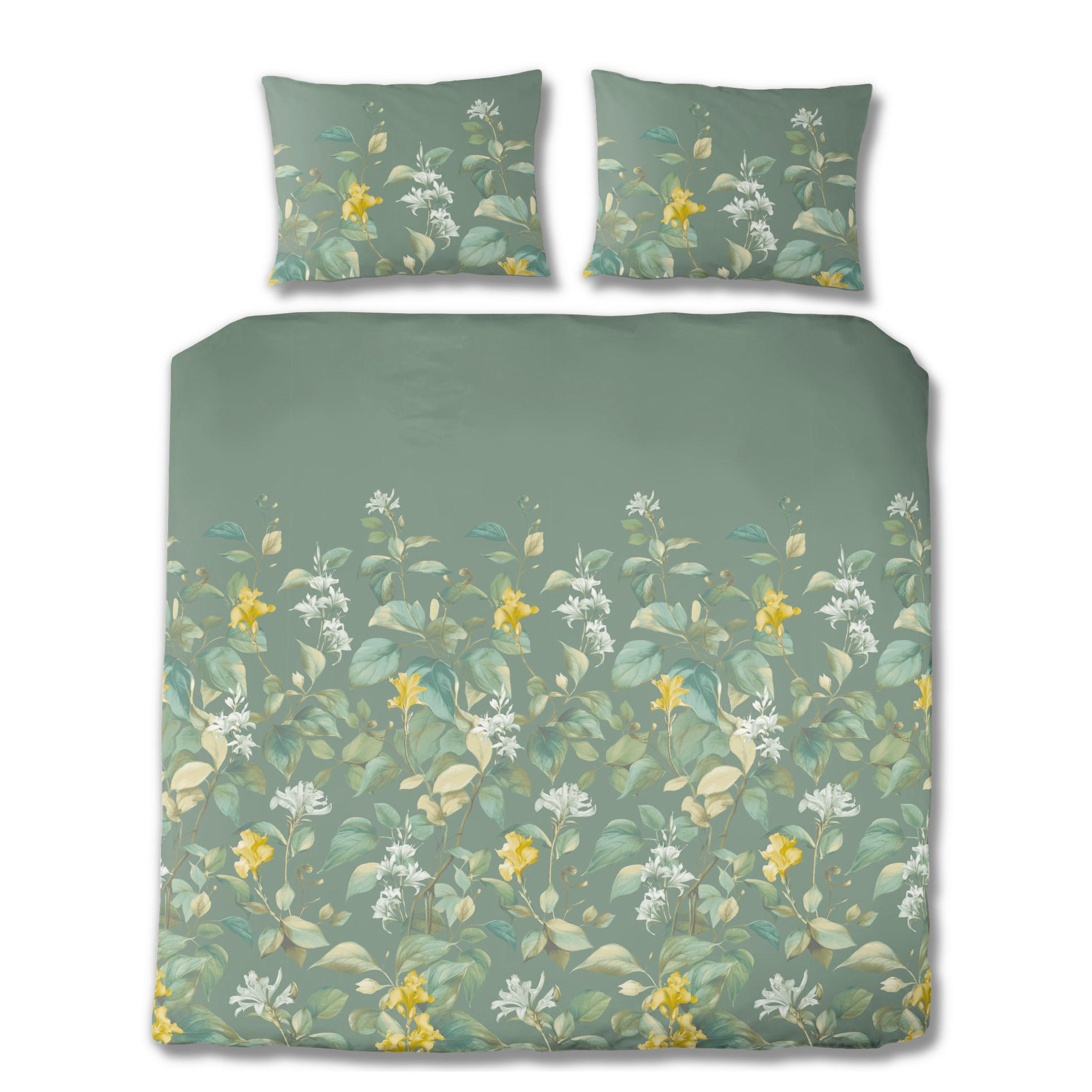 BETTWÄSCHE 3-teilig Satin 200/200 cm  - Dunkelgrün, Design, Textil (200/200cm) - Florella