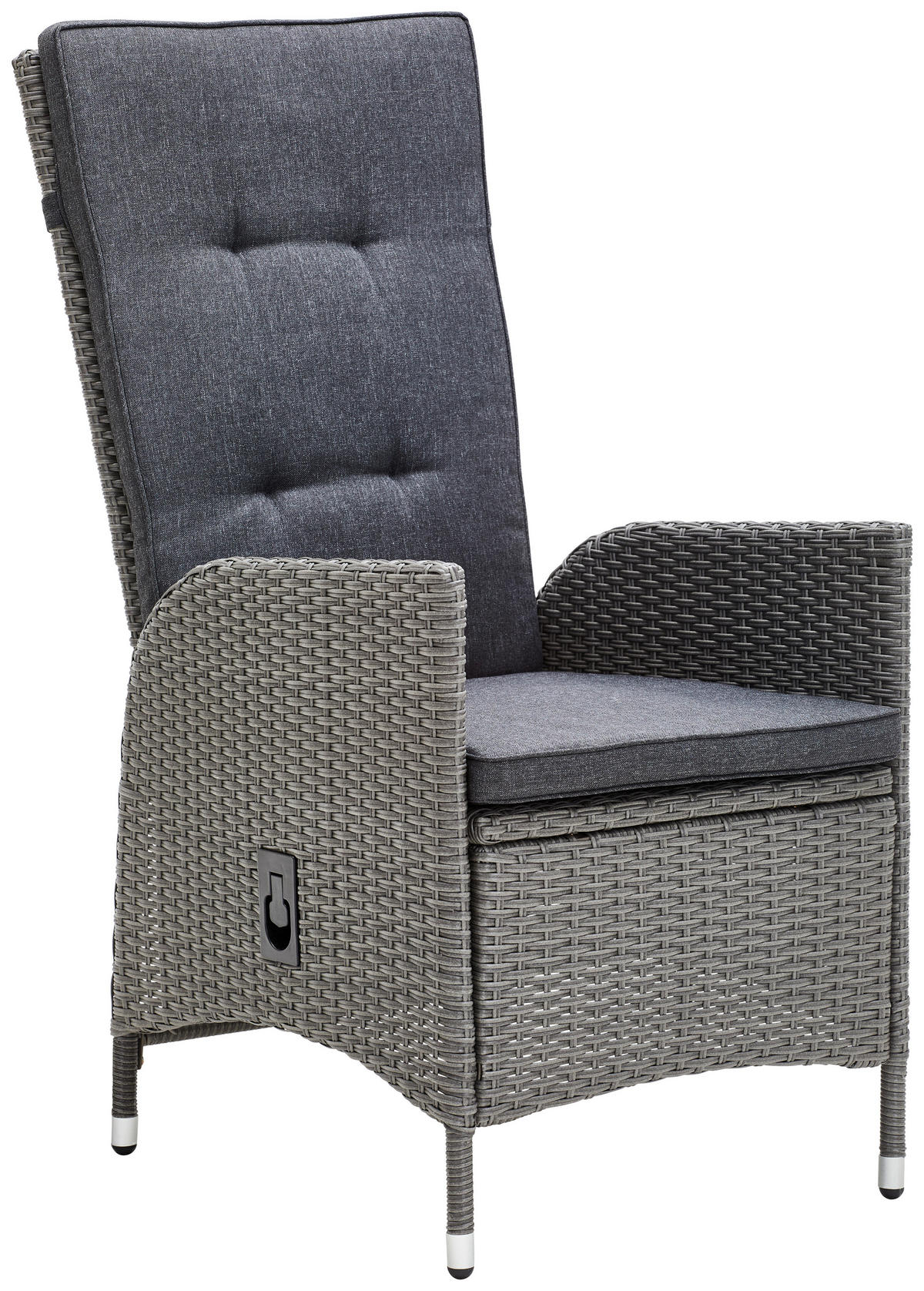 GARTENSESSEL Stahl Grau, Dunkelgrau  - Dunkelgrau/Grau, MODERN, Kunststoff/Textil (55/108/71cm) - Ambia Garden