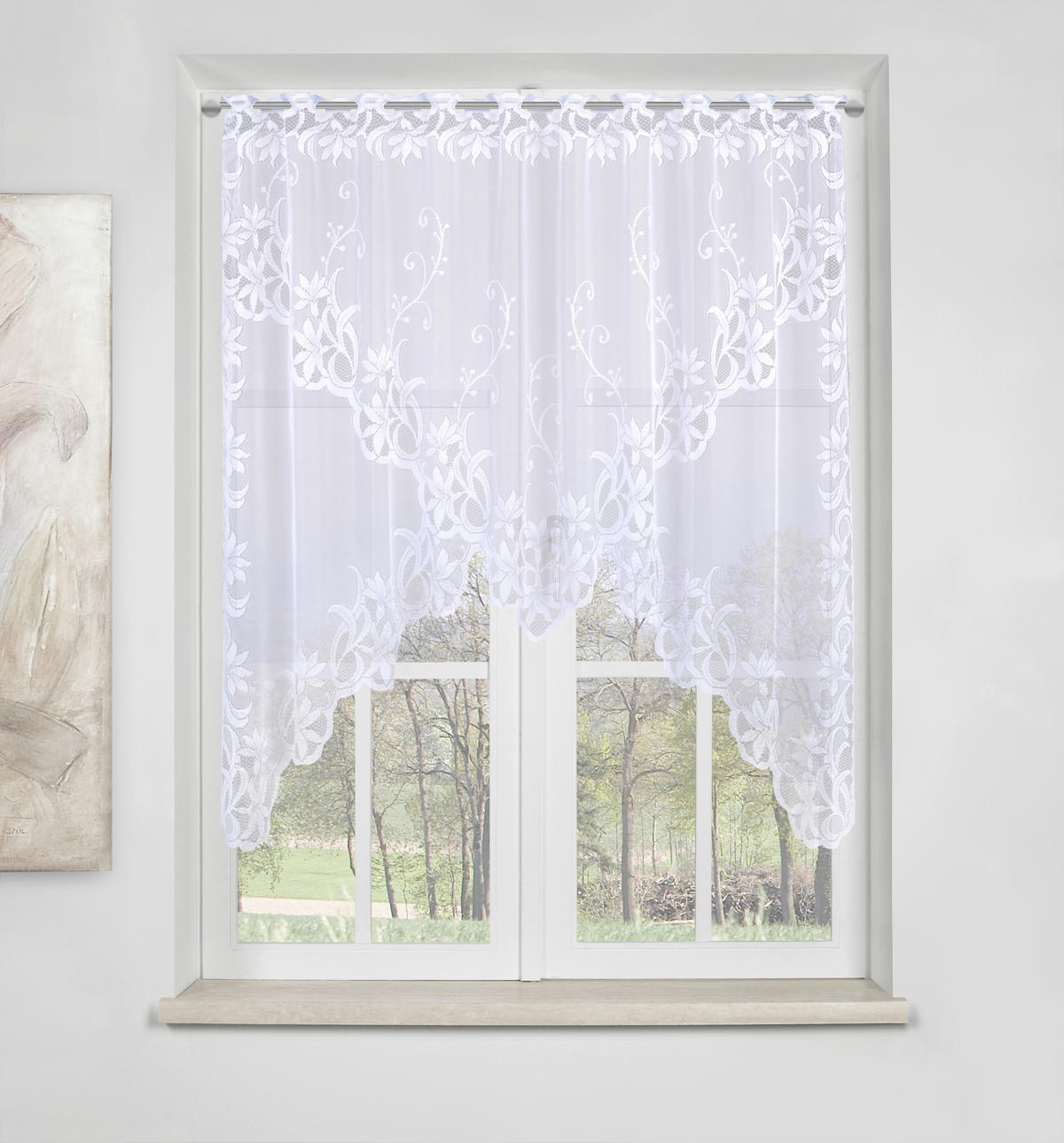 KURZGARDINE   105/150 cm   - Weiß, KONVENTIONELL, Textil (105/150cm) - Esposa