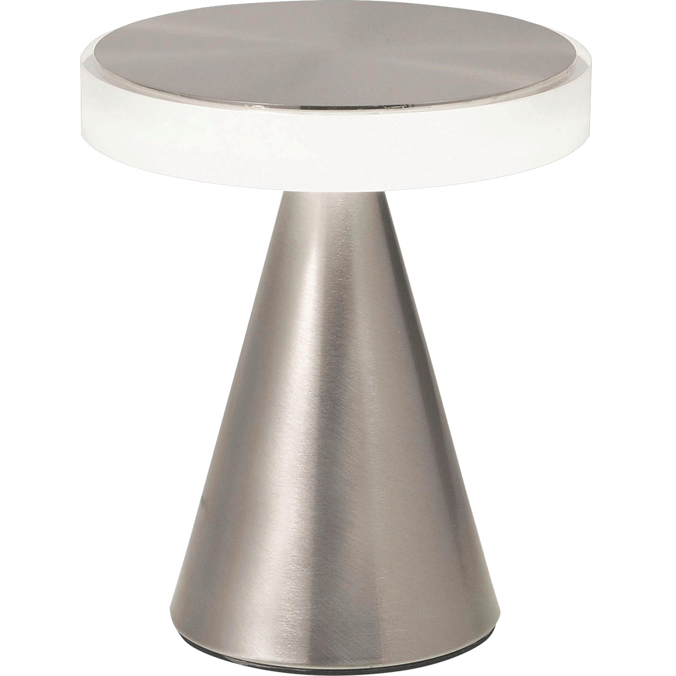 LED-TISCHLEUCHTE Neutra 17/20 cm   - Weiß/Nickelfarben, Basics, Kunststoff/Metall (17/20cm) - Fabas Luce