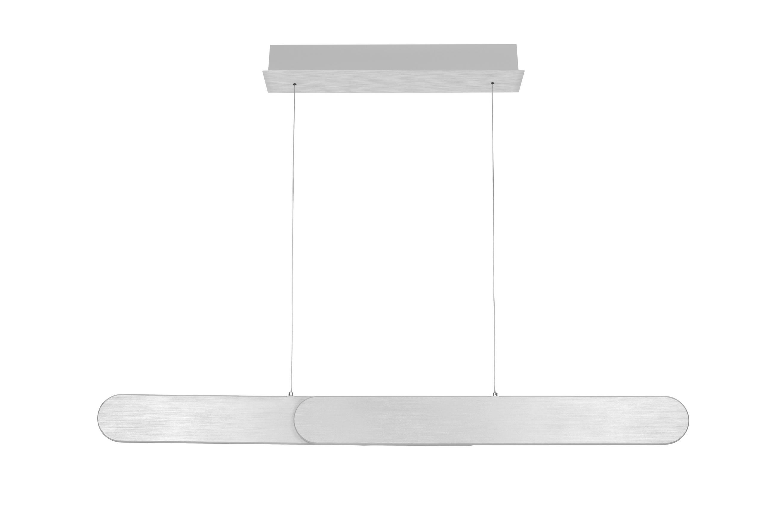 ZÁVESNÉ LED SVIETIDLO, 115/7,5/150 cm  - strieborná, Design, kov (115/7,5/150cm) - Dieter Knoll