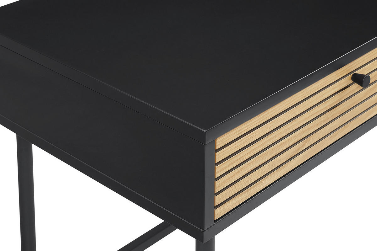SCHREIBTISCH 120/50/75 cm  in Schwarz, Eichefarben  - Eichefarben/Schwarz, Design, Holz/Holzwerkstoff (120/50/75cm) - Livetastic