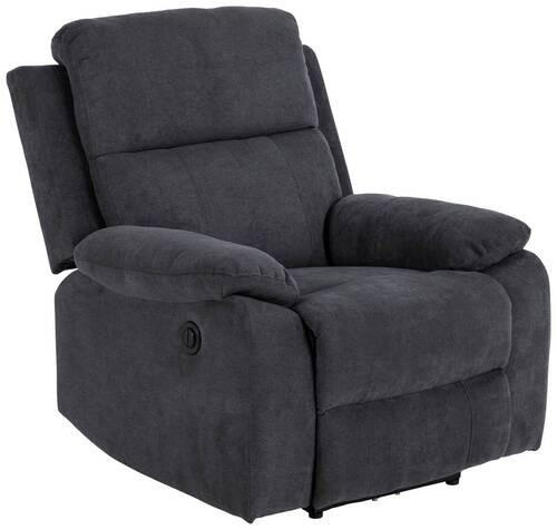 FERNSEHSESSEL Chenille Dunkelgrau  - Dunkelgrau/Schwarz, KONVENTIONELL, Textil/Metall (89,5/98/95cm) - Carryhome
