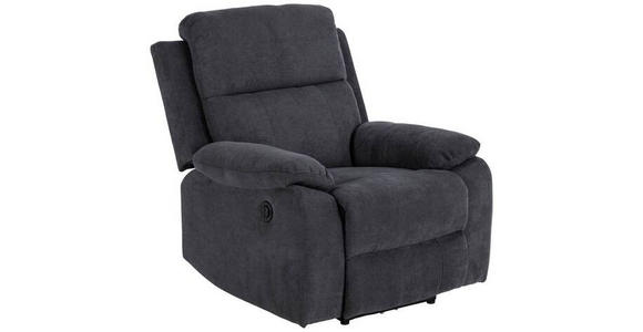 FERNSEHSESSEL Chenille Dunkelgrau - Dunkelgrau/Schwarz, KONVENTIONELL, Textil/Metall (89,5/98/95cm) - Carryhome
