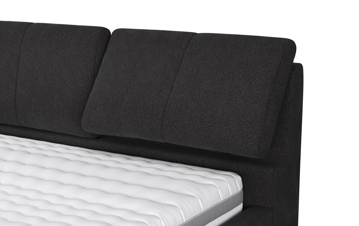 KÁRPITOZOTT ÁGY 180/200 cm  fekete  - ezüst/fekete, Basics, faalapú anyag/textil (180/200cm) - Carryhome