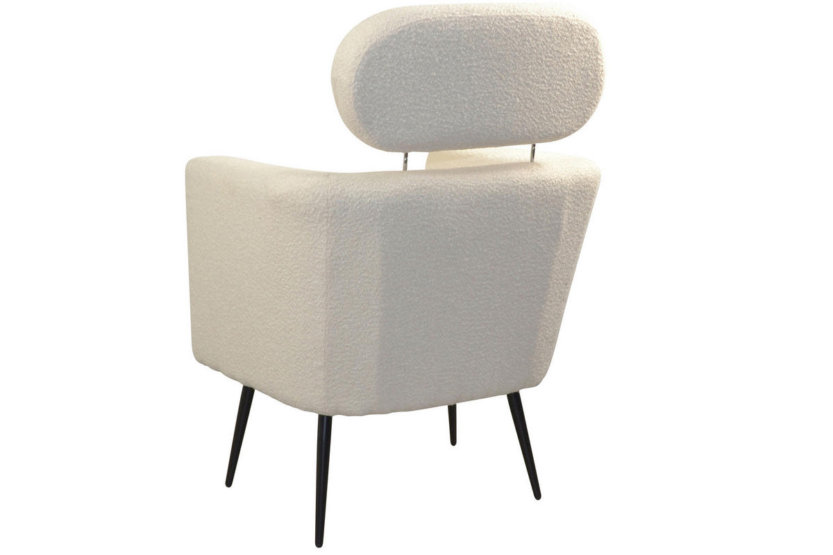 SESSEL Teddystoff Weiß    - Schwarz/Weiß, Design, Textil/Metall (67/72/95-103cm) - MID.YOU