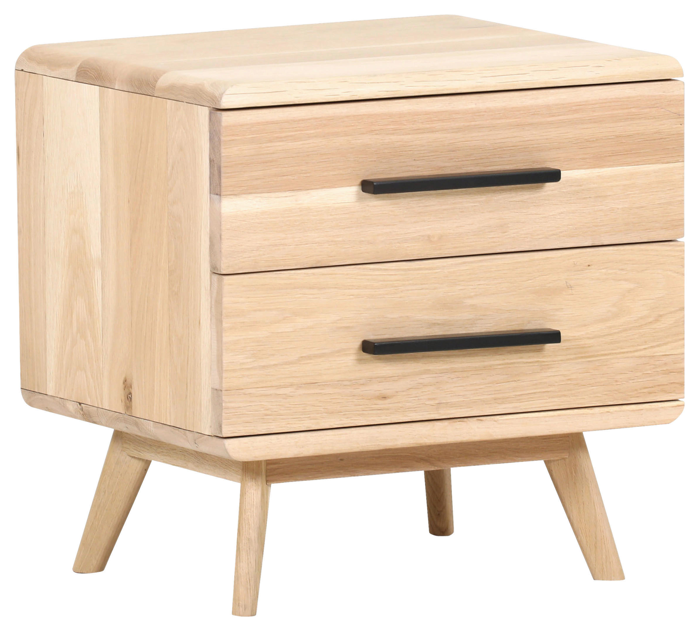 NACHTSCHRANK 48/50/40 cm Eiche massiv  - Eichefarben/Schwarz, Natur, Holz/Holzwerkstoff (48/50/40cm) - Landscape