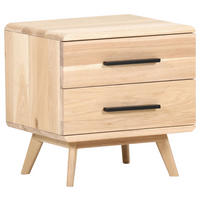 NACHTSCHRANK 48/50/40 cm Eiche massiv  - Eichefarben/Schwarz, Natur, Holz/Holzwerkstoff (48/50/40cm) - Landscape