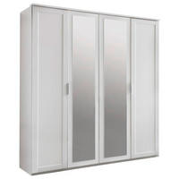 SKRIŇA S OTOČNÝMI DVERAMI, biela, 180/210/58 cm - biela/strieborná, Konventionell, kompozitné drevo/sklo (180/210/58cm) - MID.YOU