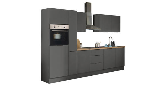KÜCHENBLOCK in Graphitfarben - Schwarz/Graphitfarben, Basics, Holzwerkstoff/Metall (310/211/60cm) - Xora