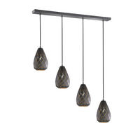 HÄNGELEUCHTE 90/15/150 cm    - Anthrazit/Goldfarben, Design, Metall (90/15/150cm) - Trio Leuchten