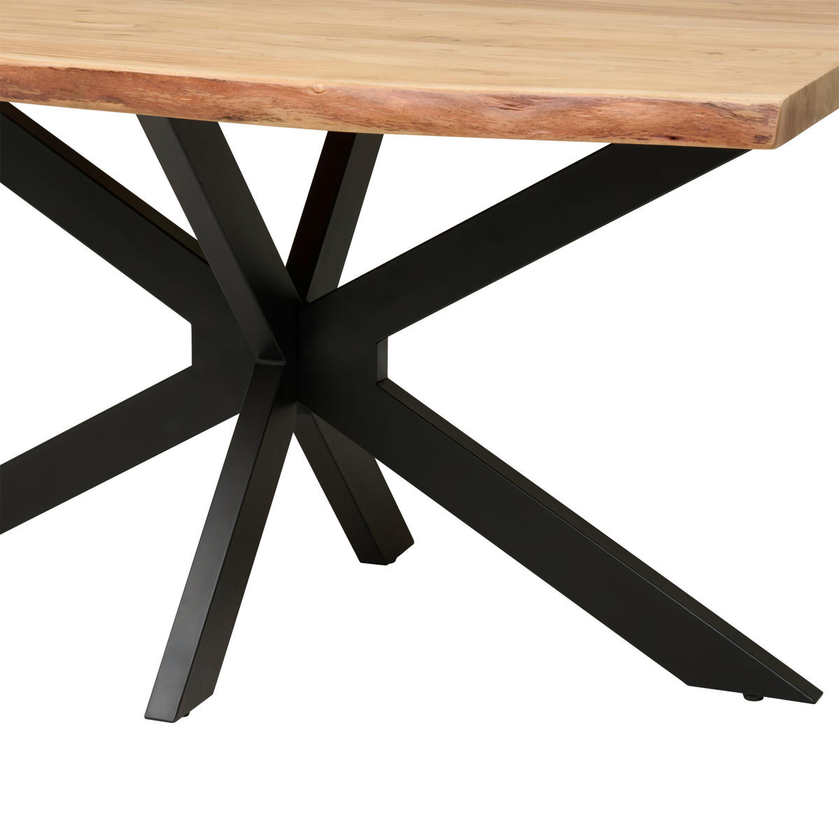 JEDÁLENSKÝ STÔL, akácia, farba akácie, 140/90/76 cm - čierna/farba akácie, Modern, kov/drevo (140/90/76cm) - P & B