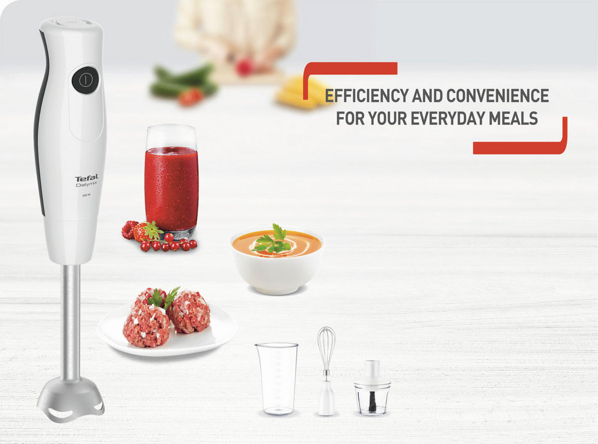PALIČNI MEŠALNIK – SET - bela, Basics, kovina (40.5/7/8.4cm) - Tefal
