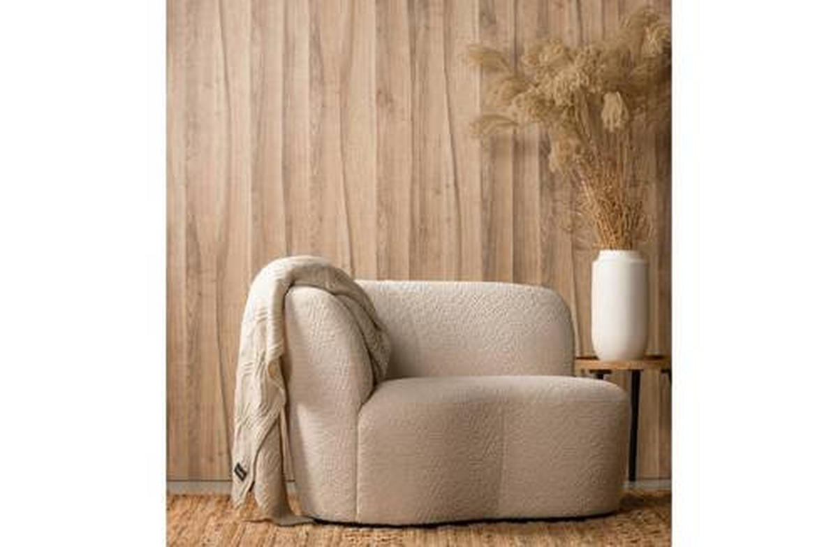 1,5-SITZER Bouclé Creme  - Creme/Schwarz, Design, Kunststoff/Textil (112/73/80cm) - Ambia Home