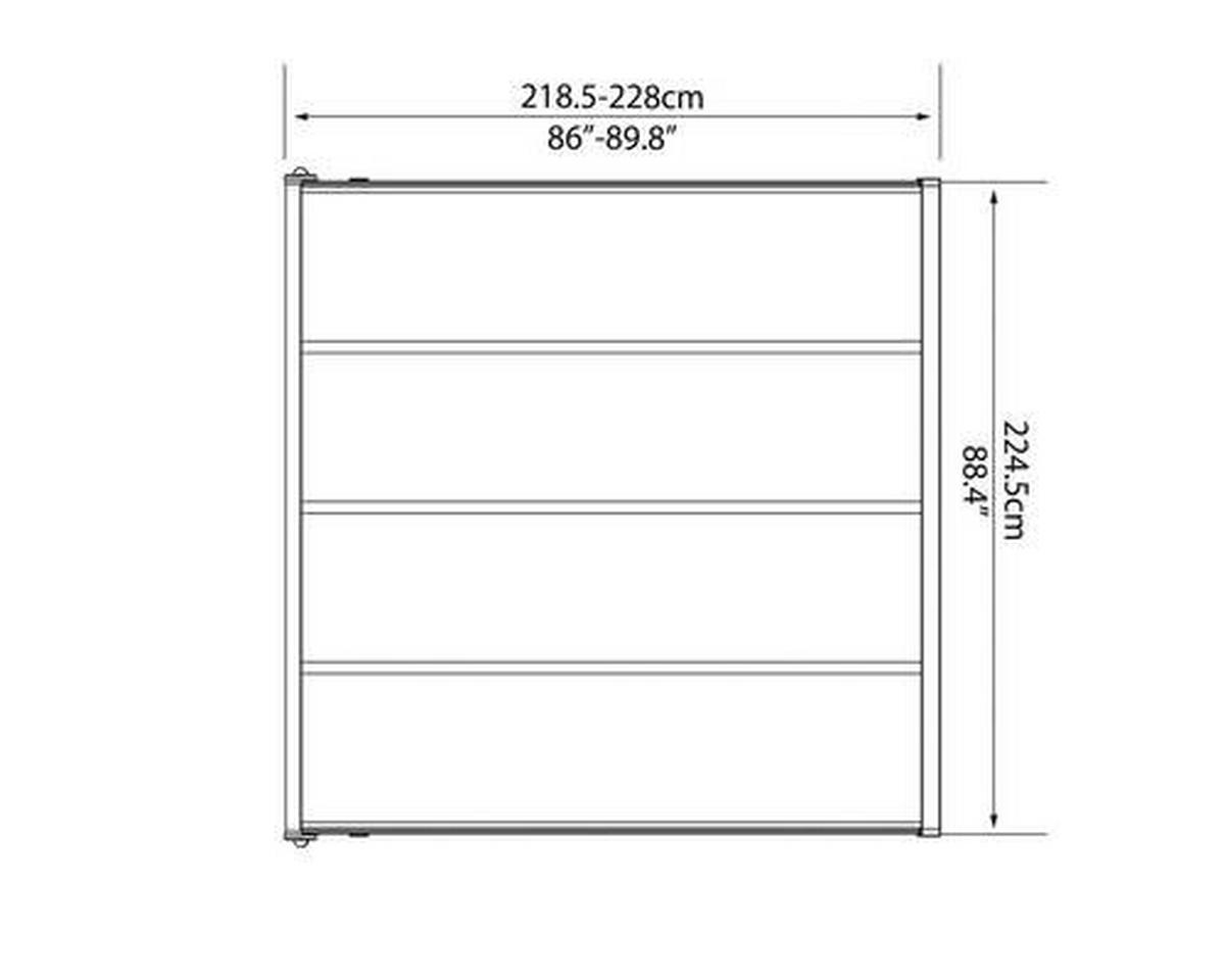 TERRASSENÜBERDACHUNG 230/257/230 cm   - Grau, Basics, Metall (230/257/230cm)