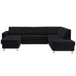 WOHNLANDSCHAFT in Chenille Schwarz  - Chromfarben/Schwarz, Design, Kunststoff/Textil (165/301/198cm) - Xora
