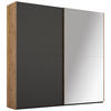 SCHWEBETÜRENSCHRANK in Graphitfarben, Eiche Artisan  - Graphitfarben/Eiche Artisan, Trend, Glas/Holzwerkstoff (201/223/68cm) - Stylife