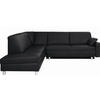 ECKSOFA in Echtleder Grau  217/268 cm  - Alufarben/Grau, KONVENTIONELL, Leder/Metall (217/268cm) - Sedda