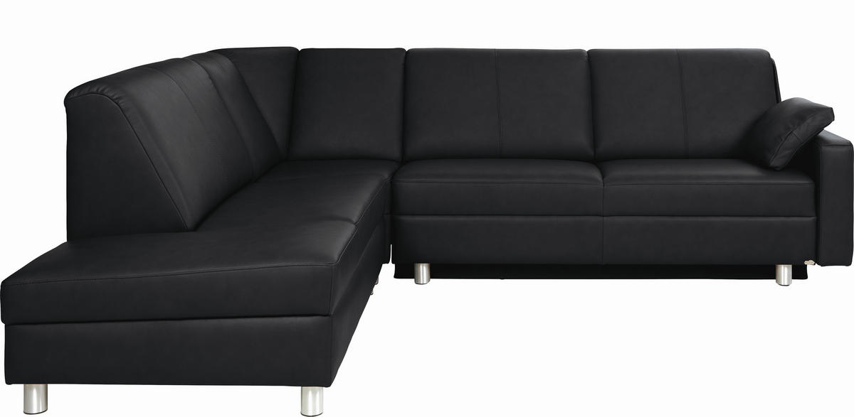 ECKSOFA in Echtleder Grau  217/268 cm  - Alufarben/Grau, KONVENTIONELL, Leder/Metall (217/268cm) - Sedda