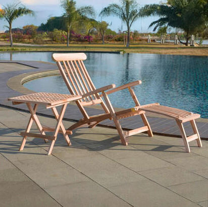 Gardenson Gartenklappstuhl Natur 58.5x87x149 cm
