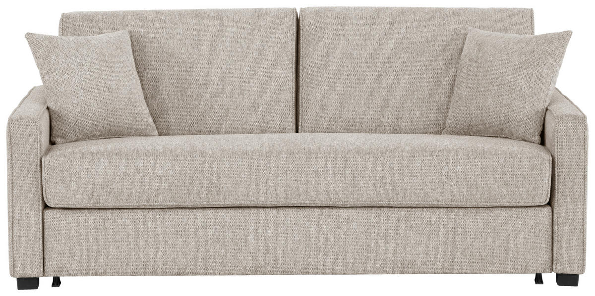 SCHLAFSOFA in Webstoff Sandfarben  - Sandfarben/Schwarz, Design, Kunststoff/Textil (186/83/100cm) - Xora