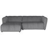 ECKSOFA LIVOLI in Chenille Hellgrau  160/246 cm  - Hellgrau/Schwarz, Design, Textil (160/246cm) - MID.YOU