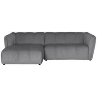 ECKSOFA LIVOLI in Chenille Hellgrau  160/246 cm  - Hellgrau/Schwarz, Design, Textil (160/246cm) - MID.YOU