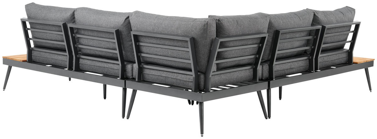 LOUNGEGARNITUR 247/247 cm Akazie Hartholz Aluminium  - Alufarben/Grau, MODERN, Holz/Textil (247/247cm) - Ambia Garden