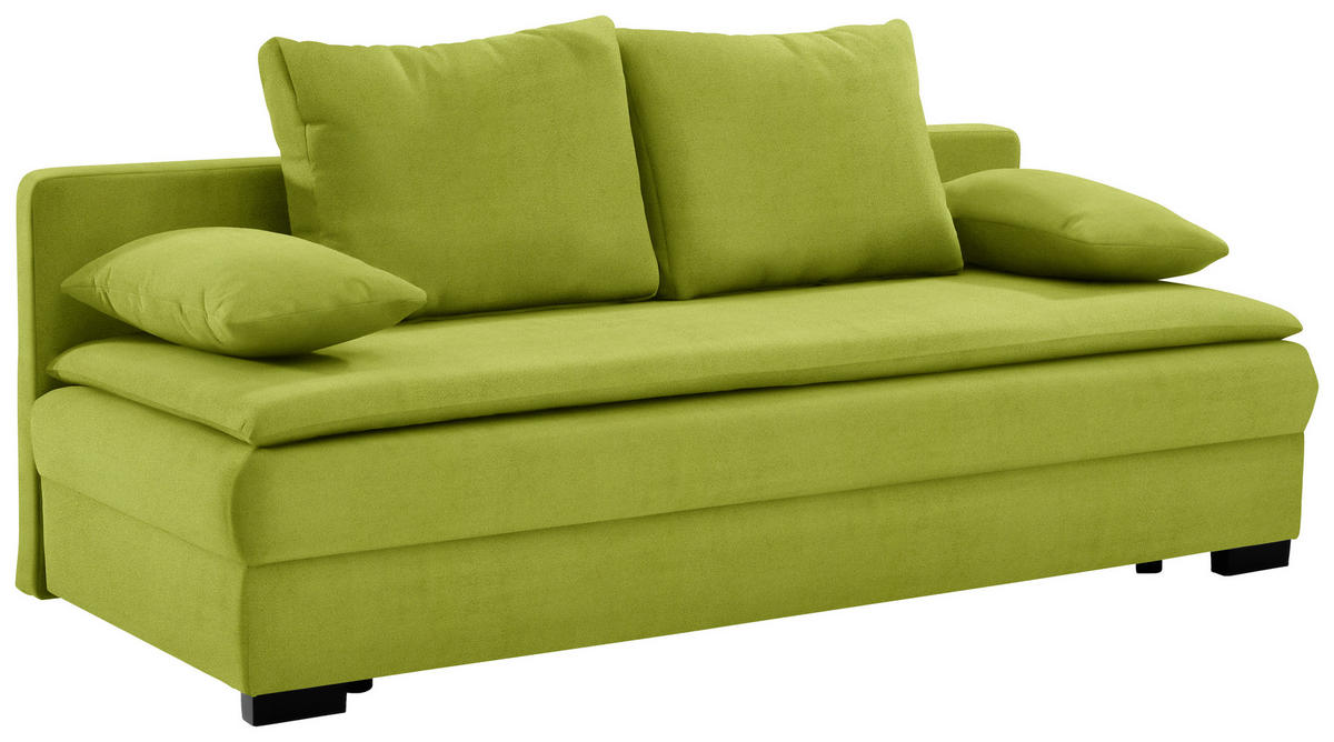 KANAPÉÁGY olívazöld  - olívazöld/fekete, Konventionell, műanyag/textil (207/94/90cm) - Venda