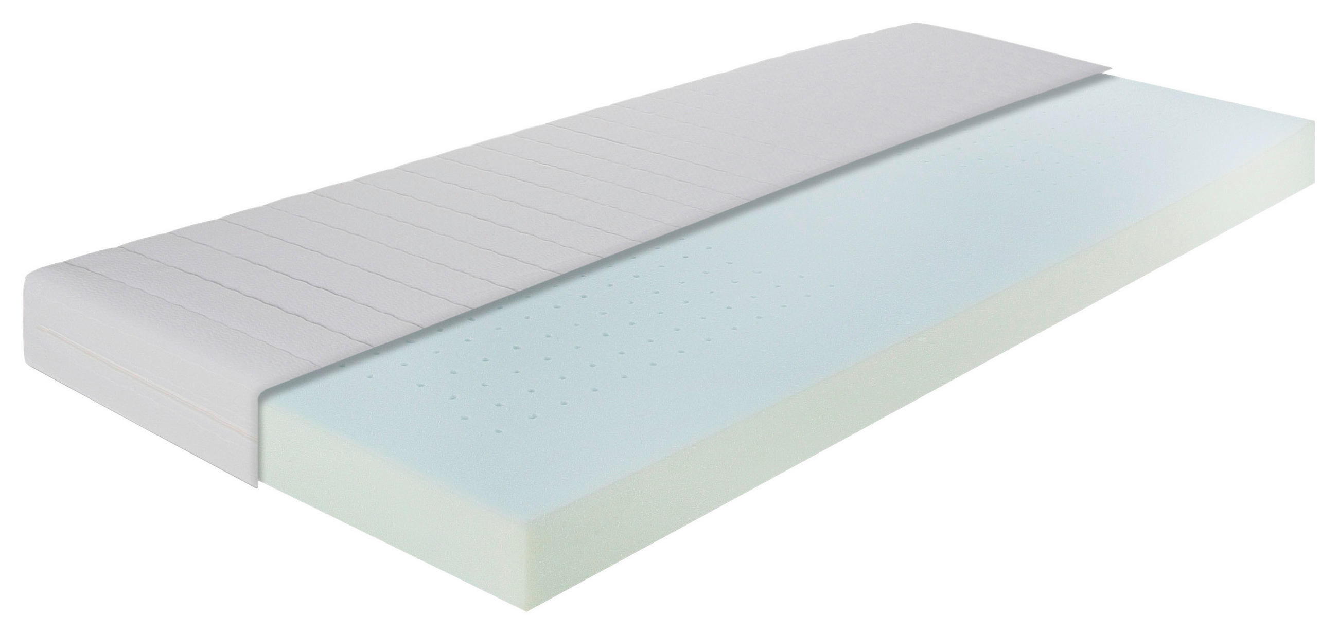 KOMFORTSCHAUMMATRATZE CHAMPION I H3, 80/200 cm, Höhe ca.: 18 cm, H3 = fest, 5-Zonen - Weiß, KONVENTIONELL, Textil (80/200cm) - Breckle