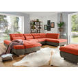 WOHNLANDSCHAFT  in Mikrofaser Orange  - Chromfarben/Orange, Design, Kunststoff/Textil (204/350/211cm) - Xora