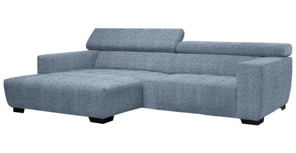 ECKSOFA in Webstoff Blau  - Blau/Schwarz, KONVENTIONELL, Textil/Metall (182/279cm) - Hom`in